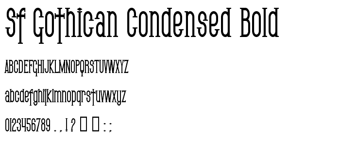 SF Gothican Condensed Bold font